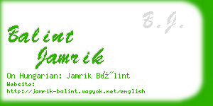 balint jamrik business card